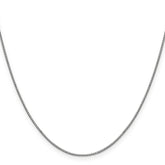 10K White Gold Polished Box Chain Necklace, 18-Inch Unisex Elegant Design